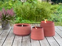 Red terracotta scented (Lavender / Rosemary / Pine) outdoor candle - Conical with cover in Black Giftbox - Ø 16x15cm - 1 ext. cot. - p /4