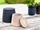 Black terracotta scented (Lavender / Rosemary / Pine) outdoor candle - Conical with cover in Black Giftbox - Ø 20x19cm - 1 ext. cot. - p /2