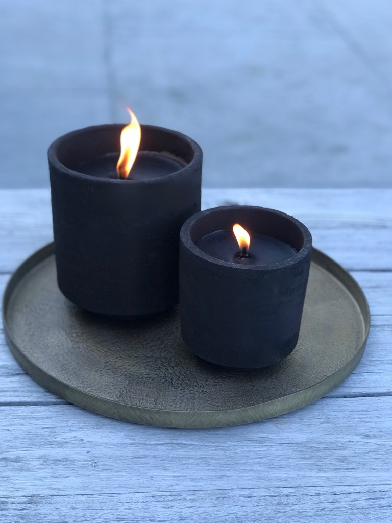 Round black terracotta pot - Ø 14 x 15 - 1 - ext. cot. - p/8