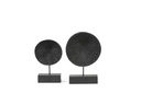 Ornament disk - wood - black mat brushed - Ø24x37cm - p1/6