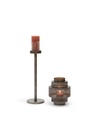 Hurricane on stand - nickle antique / gold - Iron - Ø16 x 20 cm - p/1