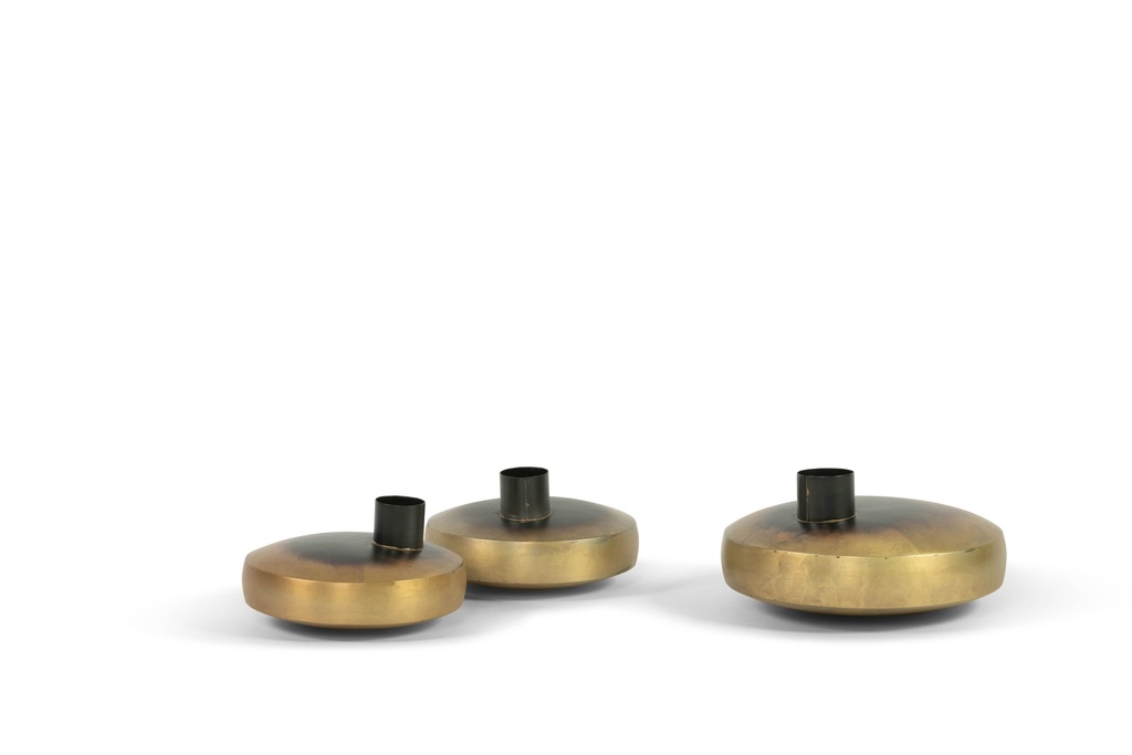 Vase - Iron - burned brass - Ø18 x 10cm - p/1/12