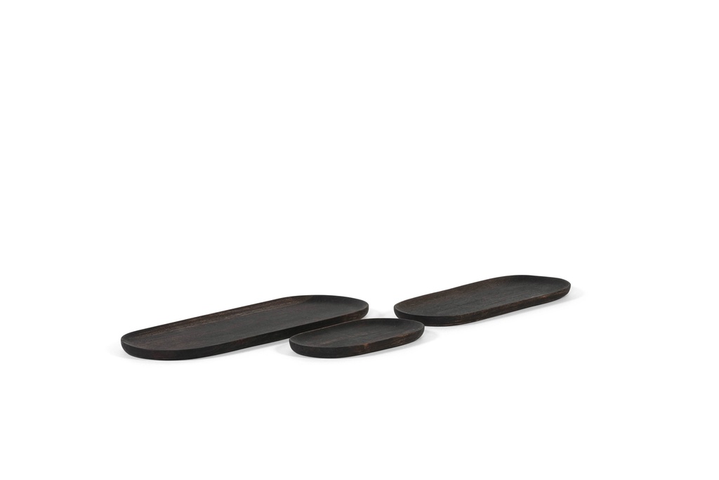 Long tray - acacia - black - 20x11x1,5cm - p2/4