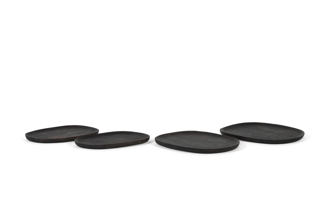 Organic plate - acacia - black - 23x15x1,5cm - p2/4