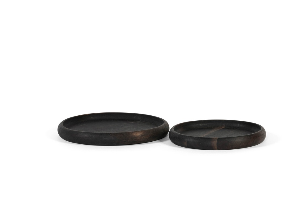 Wooden bowl - acacia - black - Ø30x3,5cm - p1/4