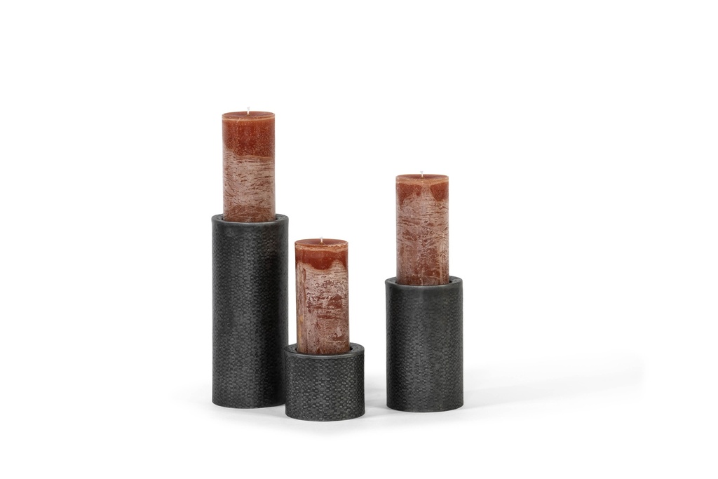 Candleholder knit texture for Ø8,6 - aluminium - rustic gold - Ø12,5x30cm - p1/6 (kopie)