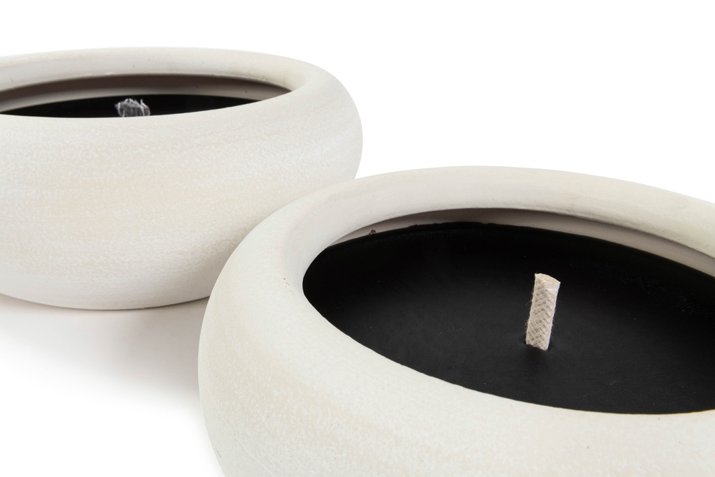 Bowl - creme - outdoor candle - Ø 28x10cm - 1 - ext. cot. - p /2