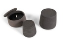 Black terracotta scented (Lavender / Rosemary / Pine) outdoor candle - Conical with cover in Black Giftbox - Ø 16x15cm - 1 ext. cot. - p /4