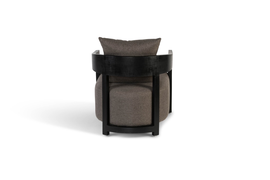 Club Chair grey on black brushed wood- 61x58x60,5cm - p/1/1