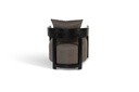 Club Chair grey on black brushed wood- 61x58x60,5cm - p/1/1