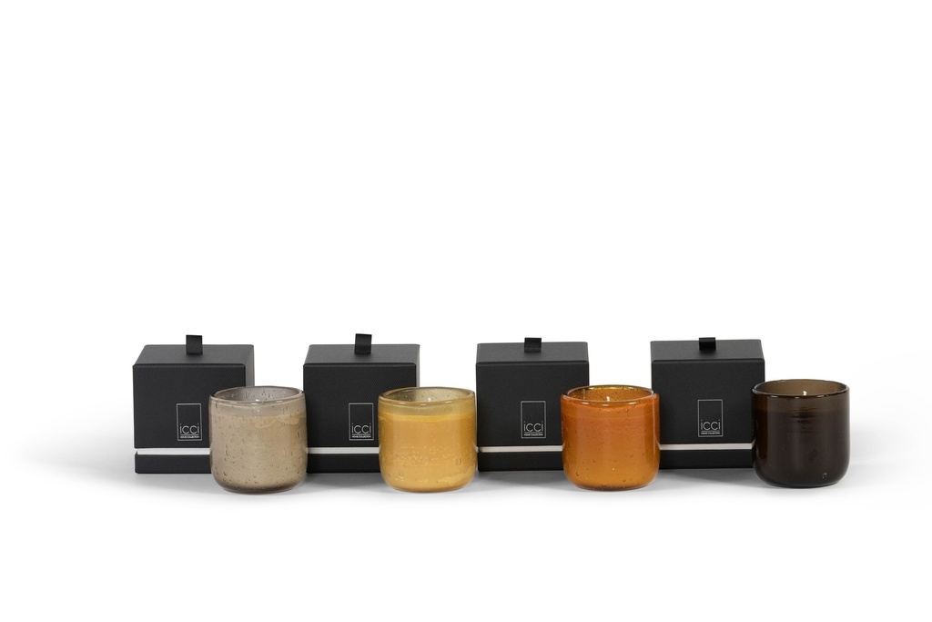 Scented candle amber bubble votive - Ø 9x9cm - 1 - int. cot. - p/6