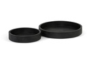 Brushed round tray - wood - black mat - Ø35x5,5cm - p1/1