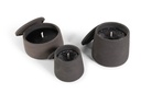Black terracotta scented (Lavender / Rosemary / Pine) outdoor candle - Conical with cover in Black Giftbox - Ø 23x12cm - 1 ext. cot. - p /2