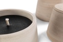 Grey terracotta scented (Lavender / Rosemary / Pine) outdoor candle - Conical with cover in Black Giftbox - Ø 20x19cm - 1 ext. cot. - p /2