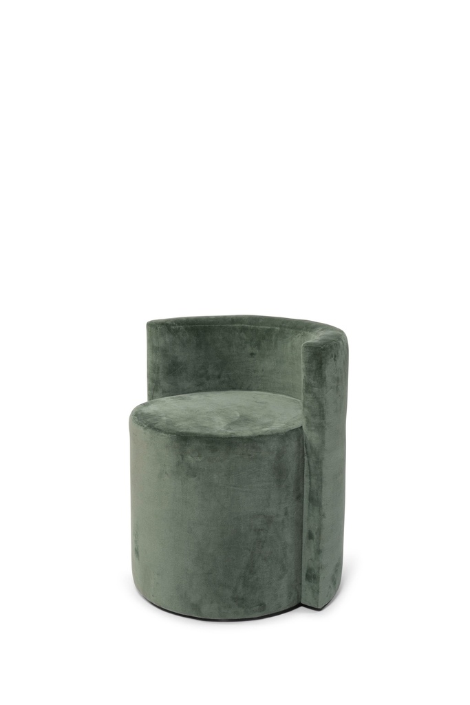 One seat - velvet - old beige, old green, old rust, dark grey - Ø50x60cm - p/1