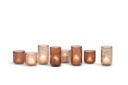 Thick votive stone finish shiny pink - Ø 10x10cm - 6/24