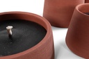 Red terracotta scented (Lavender / Rosemary / Pine) outdoor candle - Conical with cover in Black Giftbox - Ø 23x12cm - 1 ext. cot. - p /2