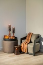 Plaid knitted cotton - 100% Cotton - Rust/Terracotta/Brown/Dark brown - 140cm x 200cm - p/1