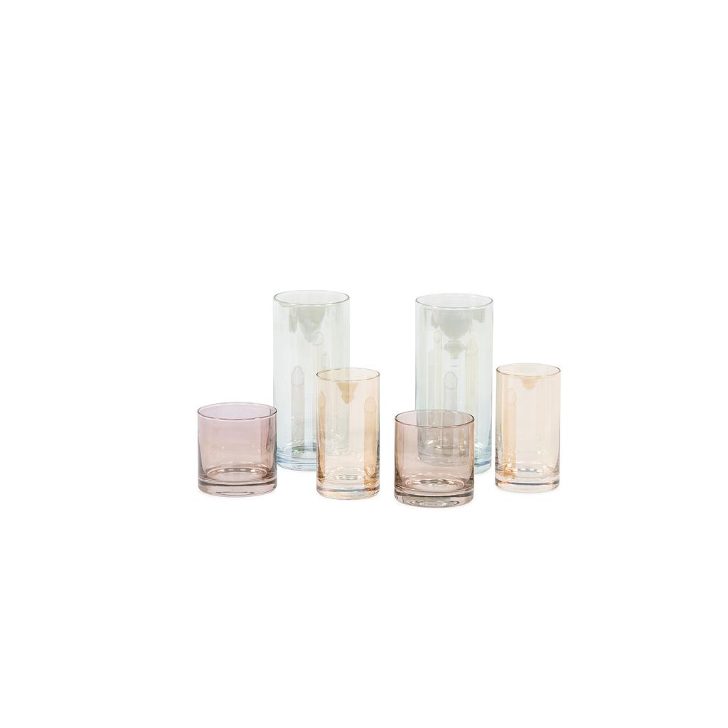 Luster vase - glass - blue - Ø 10x22,5cm - p/4/1