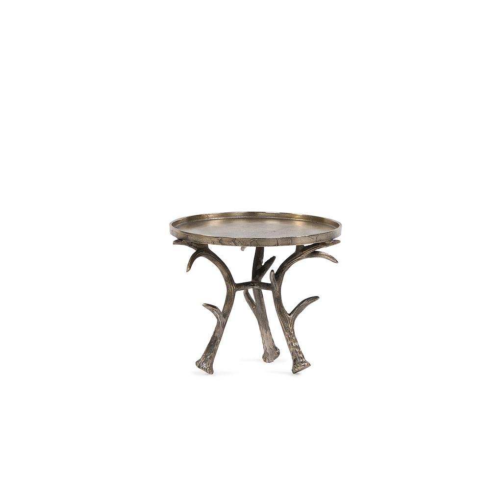 Plate on horn base - aluminium - antique gold - Ø 28x22cm - p/1/4