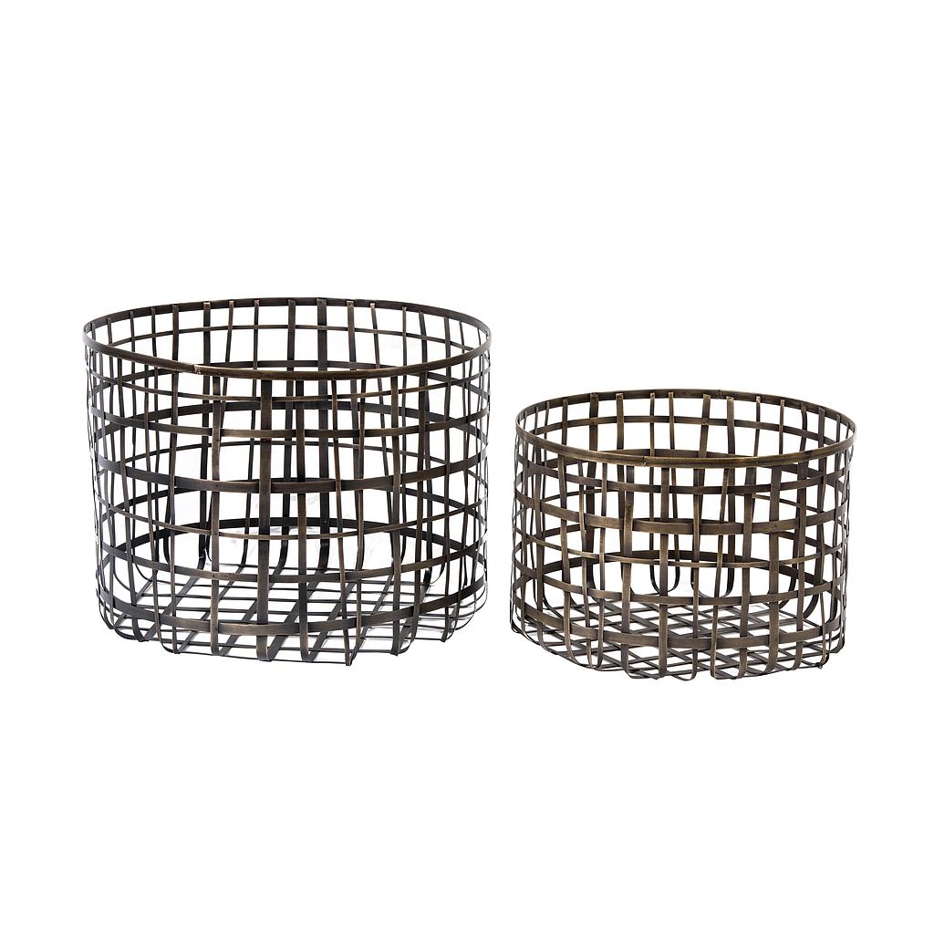 Strip basket - metal - antique brass - Ø 44x30cm - p/1/1