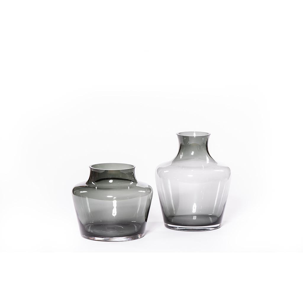 Vase - glass - mocha or smoke - small Ø 25,5x22cm - p/1/1
