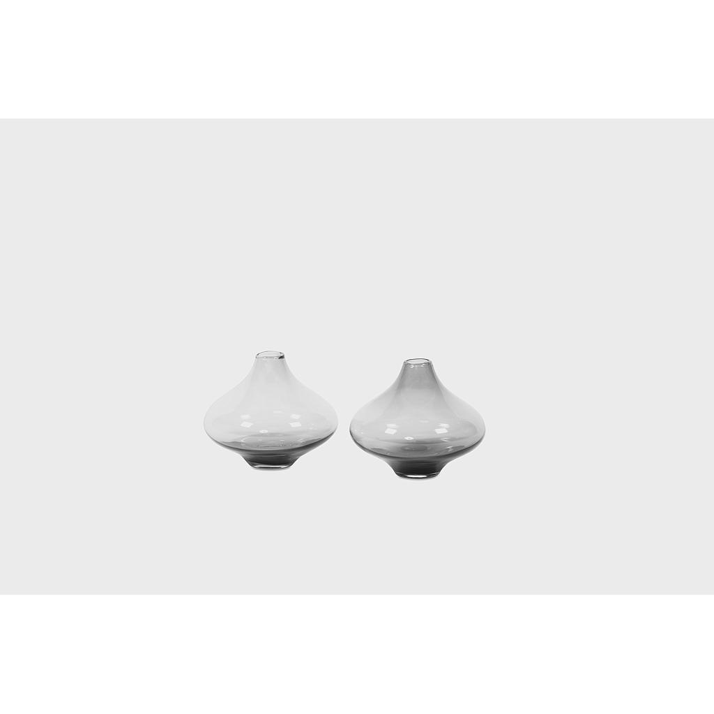 Dropvase - glass - smoke - small Ø 15 x 12,5 - p/4/1