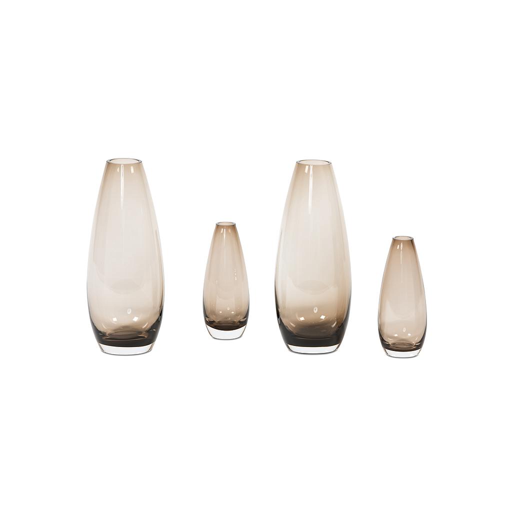 Teardrop Vase - glass - mocha - small Ø 7,5x19cm - p/6/1