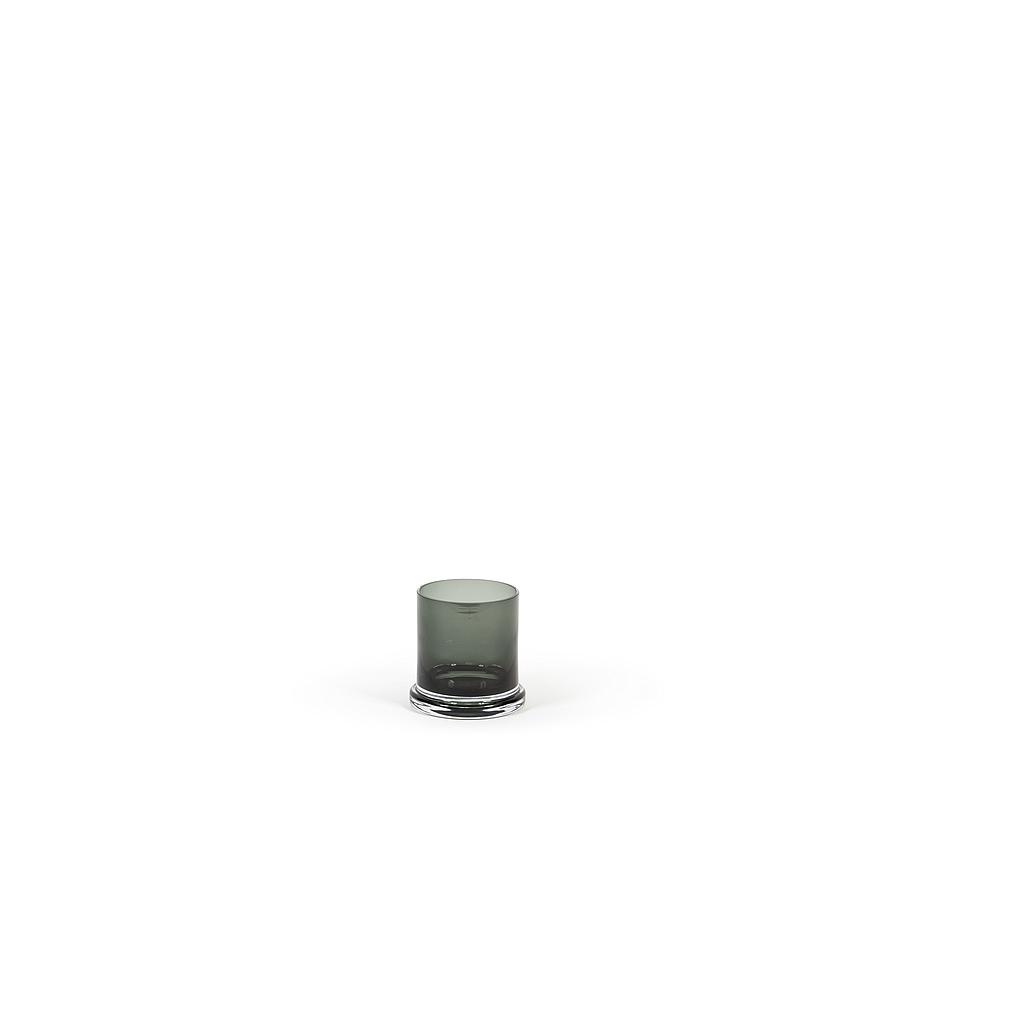 Vase with transparant thick baseplate - glass - smoke - Ø 12x12cm - p/4/1
