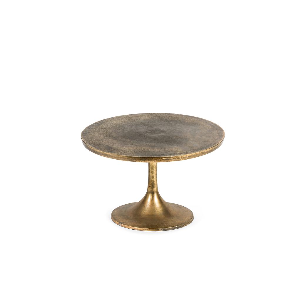 Side table on foot low - aluminium - brass finish - Ø 60x37cm - p1/1