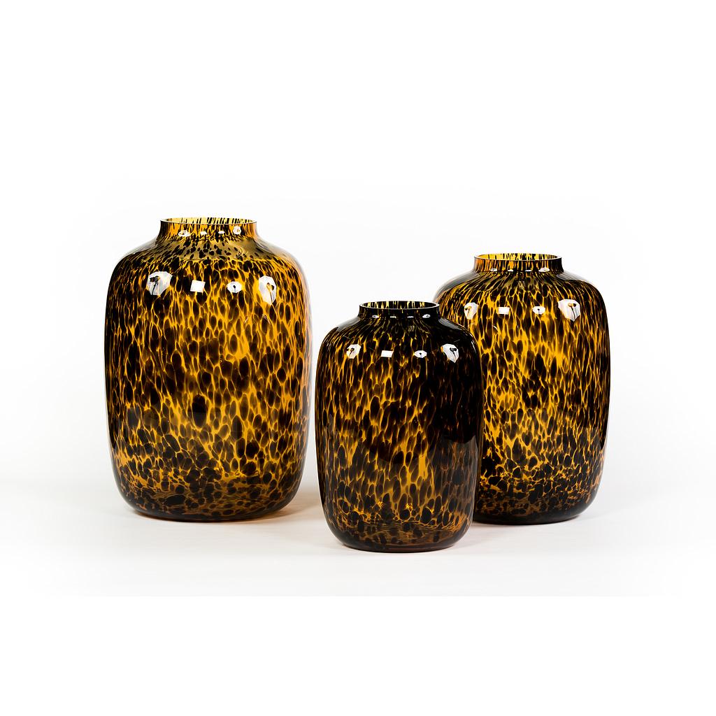 Leopard spotted bulb - glass - amber + black - large Ø 32,5x45cm - p/1/1