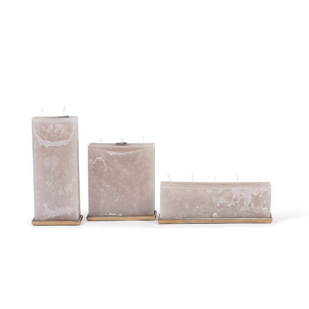Base for wall candle - aluminium - antique gold - small 16x8x2cm - p/4/8
