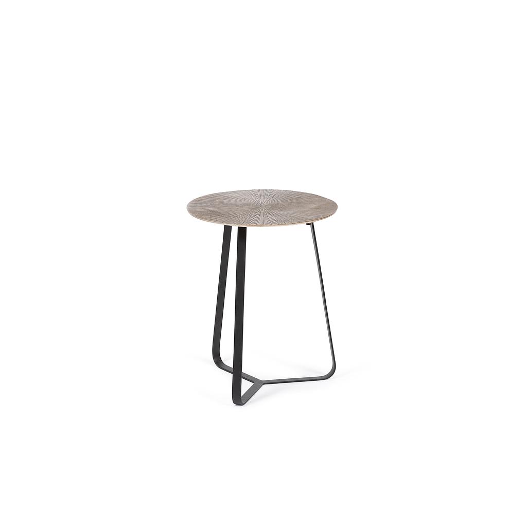 Coffeetable embossed - aluminium - antique gold + black - Ø 40x50cm - p/1/1