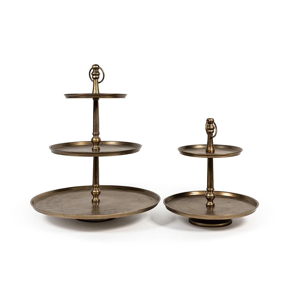 3 Tier etagère - aluminium - antique brass - H77cm - p/1/1