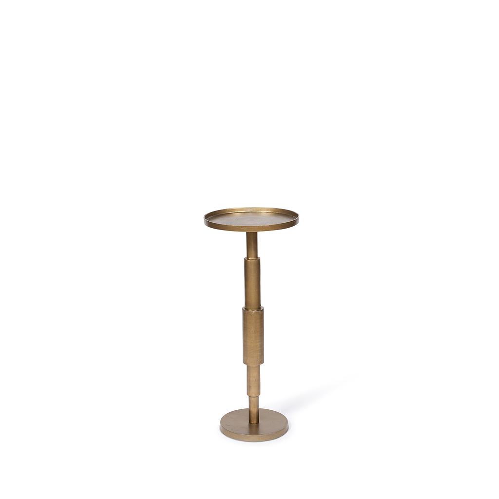 Console table round (matches perfectly w/ hurrican/vase DCG129) - aluminium - antique brass - Ø 35,5x85cm - p/1/1