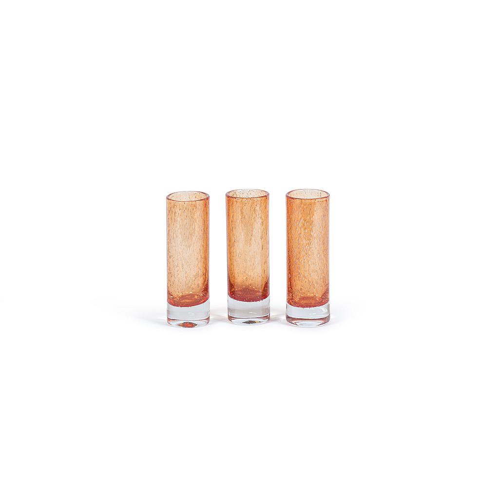 Cylindrical vase - glass - orange red - Ø 6,5x20 cm - p/6