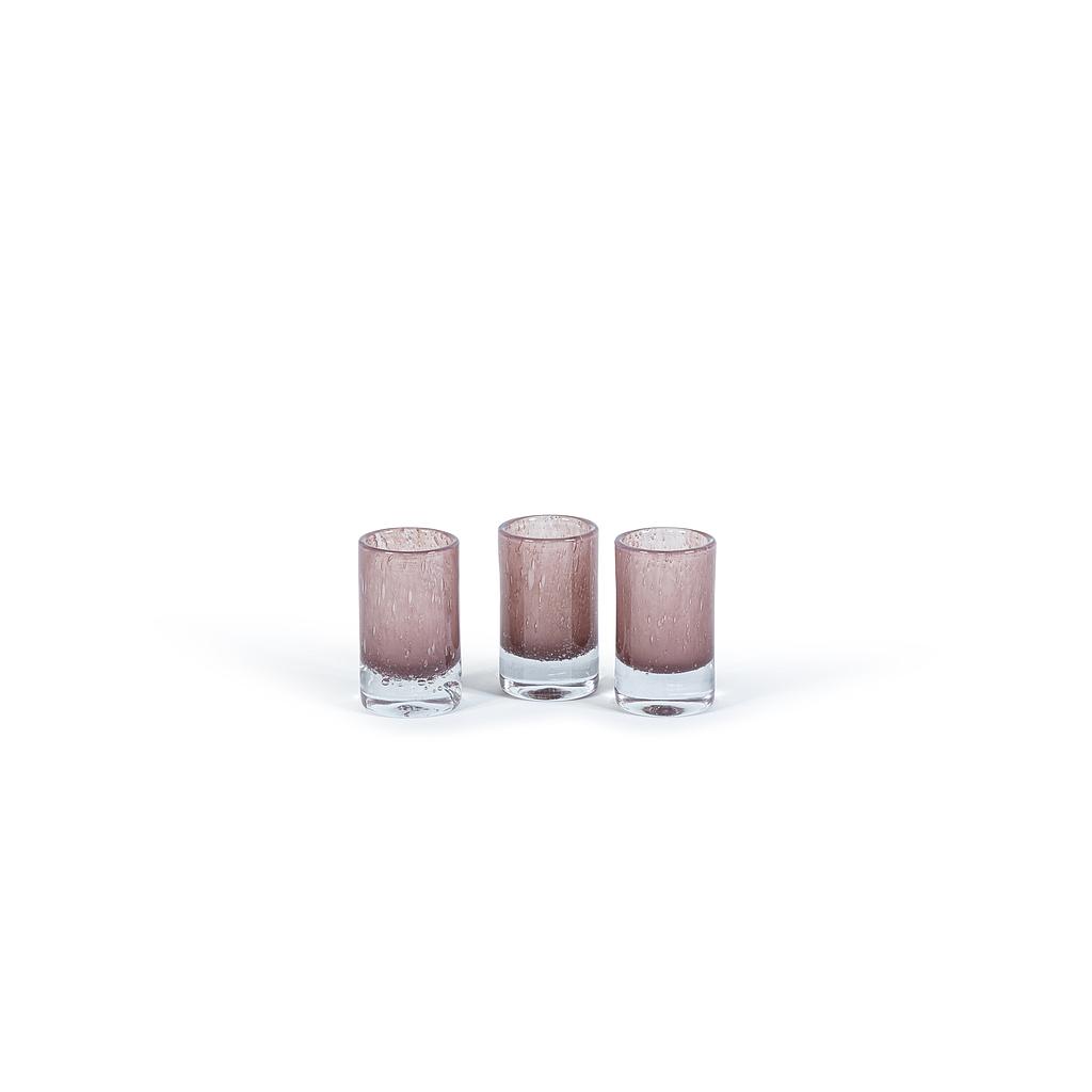 Cylindrical votive - glass - old purple - Ø 7x12cm - p/6