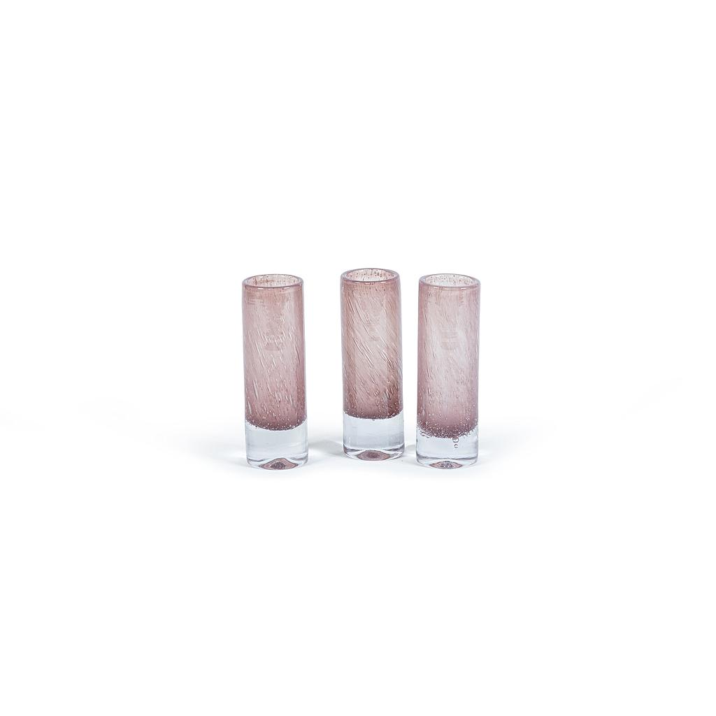 Cylindrical vase - glass - old purple - Ø 6,5x20cm - p/6