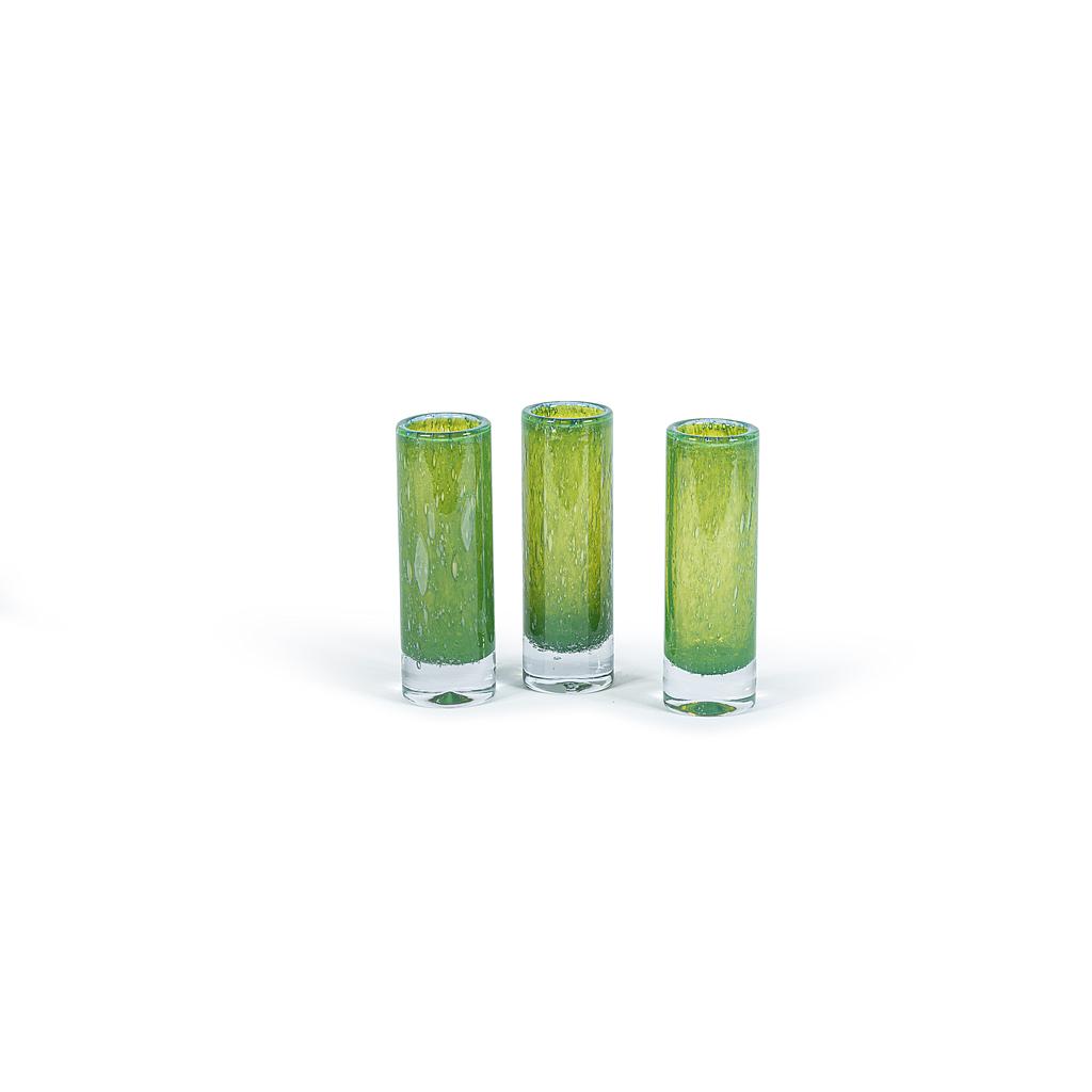 Cylindrical vase - glass - grass green - Ø 6,5x20cm - p/6