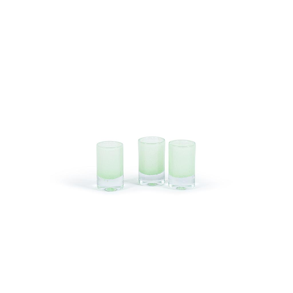 Cylindrical votive - glass - mint green - Ø 7x12cm - p/6
