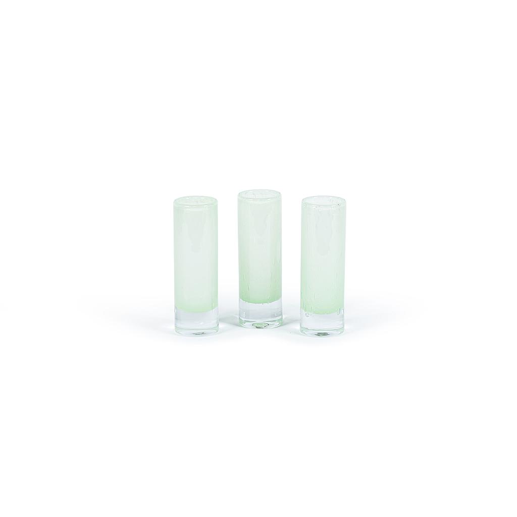 Cylindrical vase - glass - mint green - Ø 6,5x20cm - p/6