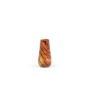 Round vase with bark design - glass - orange red - Ø 10,5x22cm - p/4