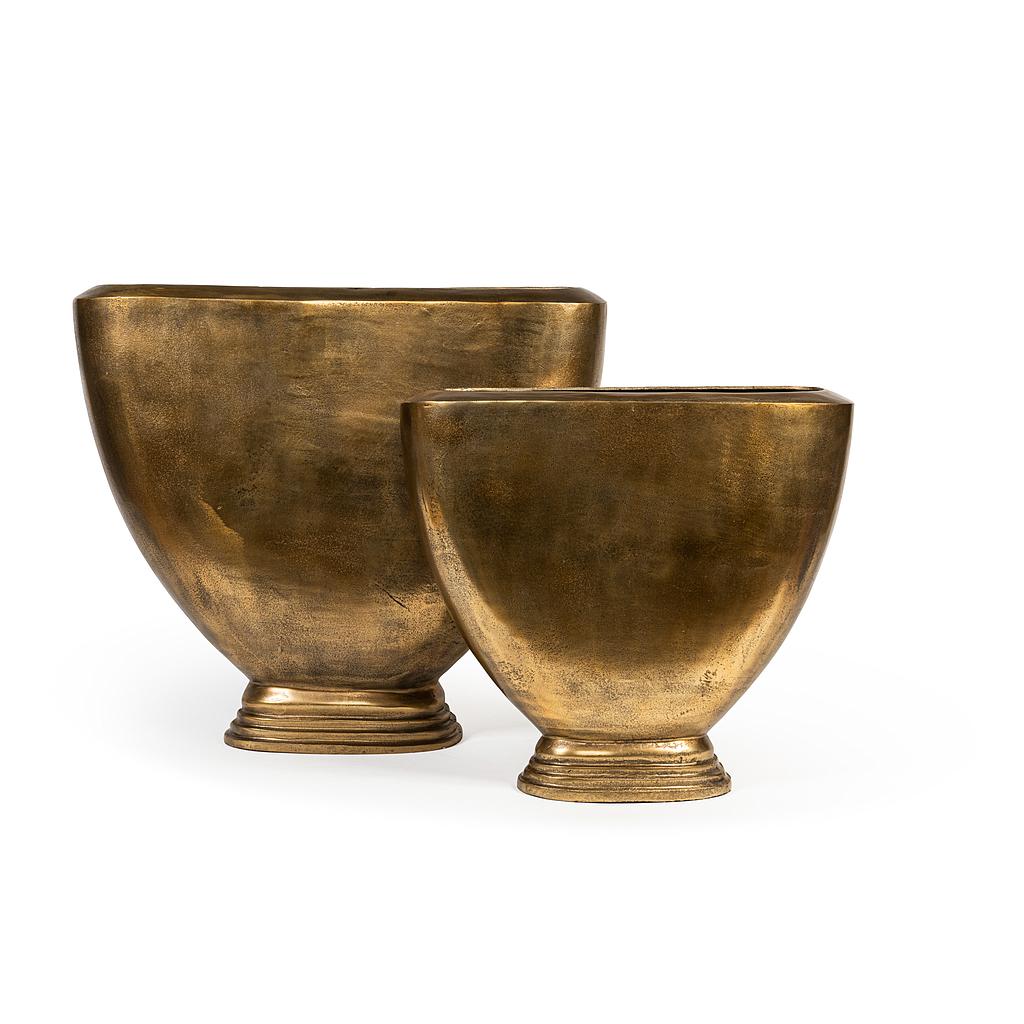 Oval vase - metal - antique gold - 57x20x52cm - p/1/2