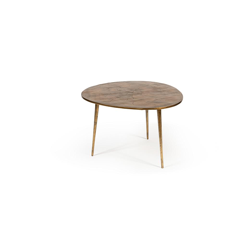 Side table with organic top - metal - antique gold - 63 x73 48cm - p/1/1
