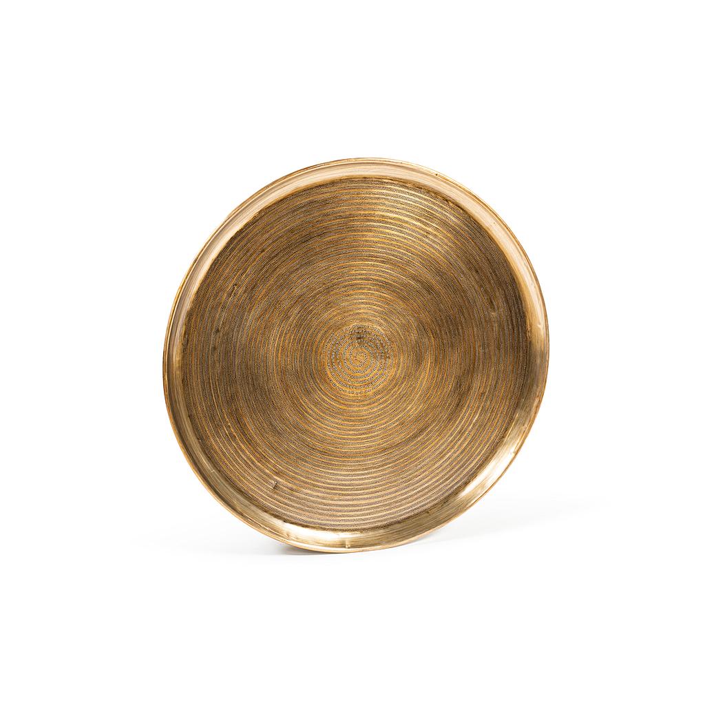 Hammered walldecor/tray - metal - gold antique - Ø 90cm - p/1/1