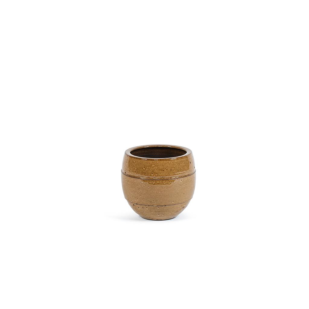 Flowerpot - terracotta - glaced ochre - Ø 19x18cm - p/4
