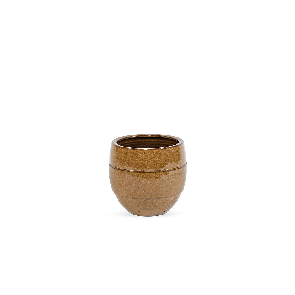 Flowerpot - terracotta - glaced ochre - Ø 25 x 23 cm - p/2