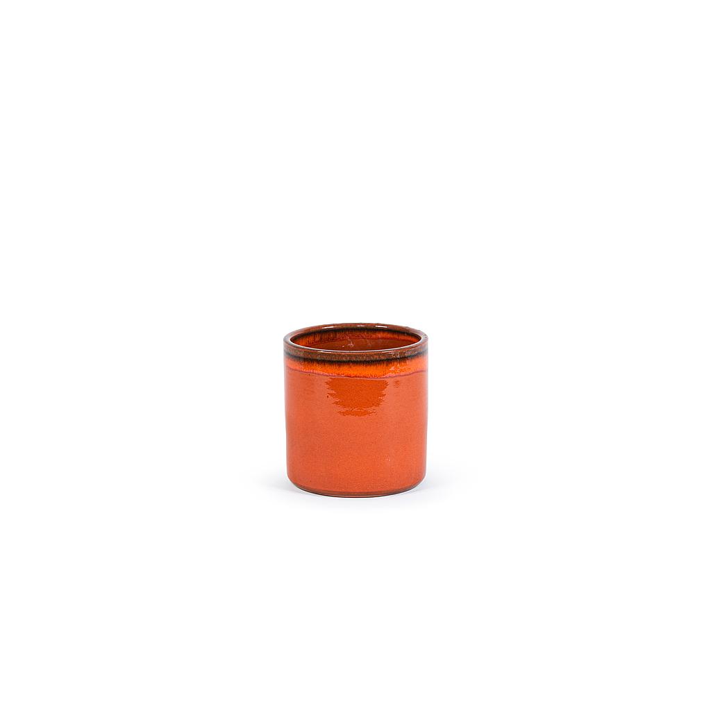 Cylindrical planter - terracotta - orange - medium Ø 19x19cm - p/4/1