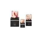 Scented candle multicoloured spotted glass vase - large Ø 15 x 15cm - 3 - int. cot. - p/1/1