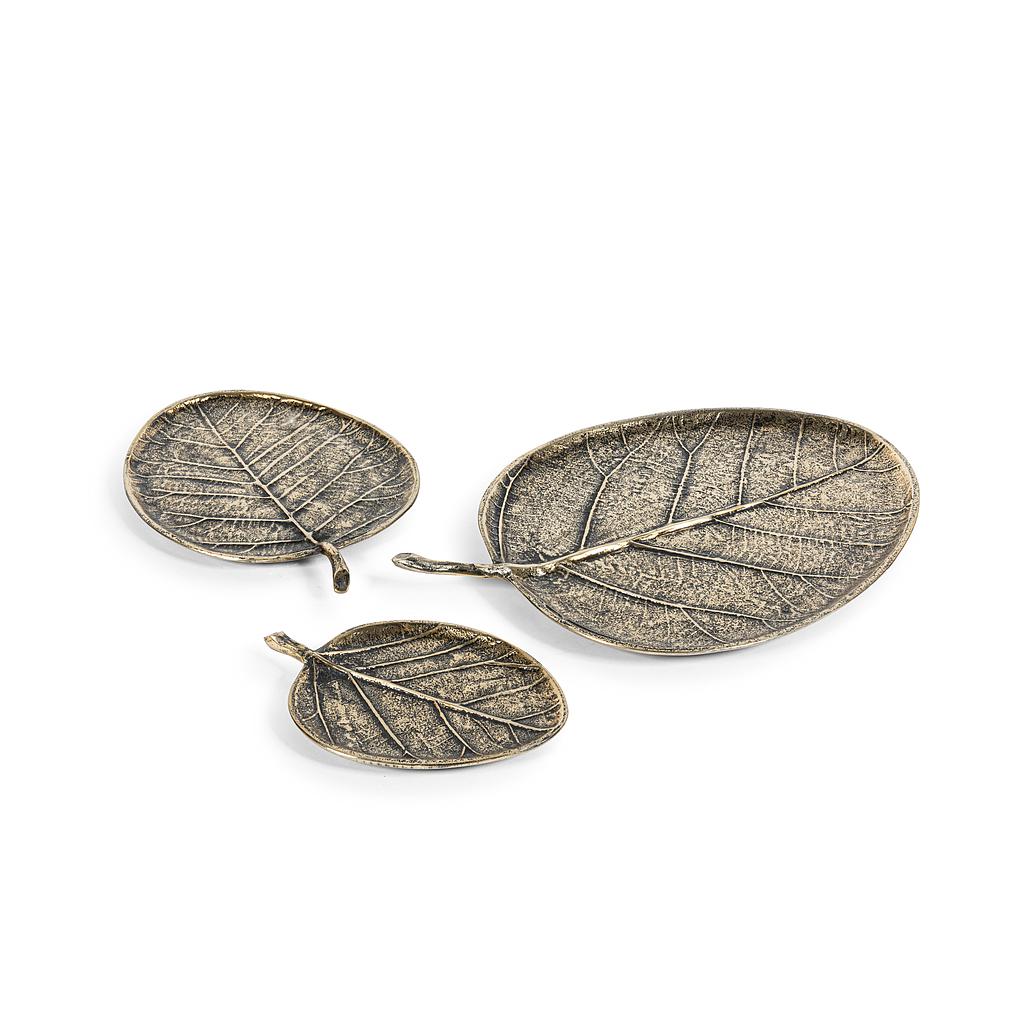 Leaf - metal - antique gold - large Ø 39x27cm - p/1/10 